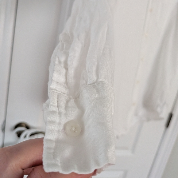 Gap 100% linen white button down shirt loose fit medium - Picture 5 of 8